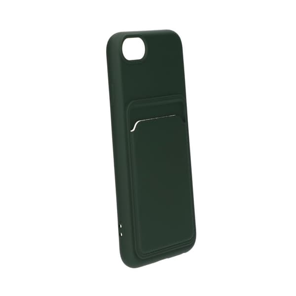 iPhone 7/8/SE (2020/2022) Silikonskal med Korthållare - Militärgrön