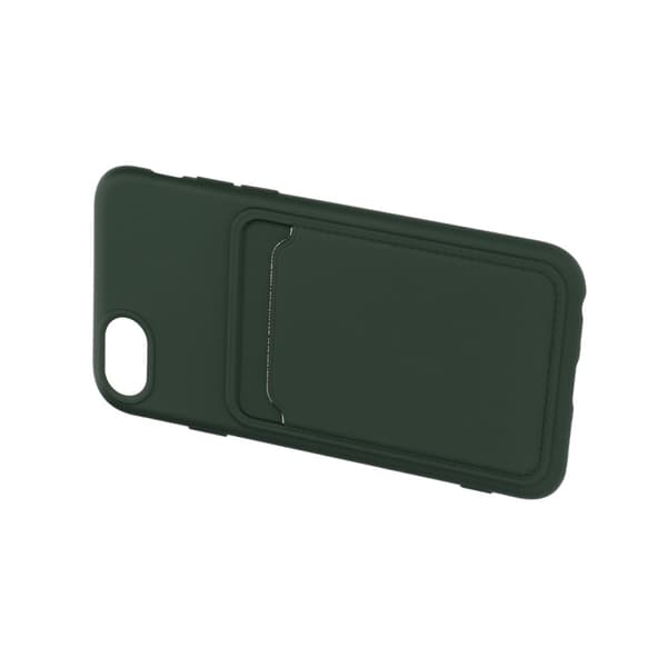 iPhone 7/8/SE (2020/2022) Silikonskal med Korthållare - Militärgrön