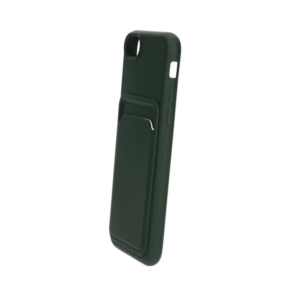 iPhone 7/8/SE (2020/2022) Silikonskal med Korthållare - Militärgrön