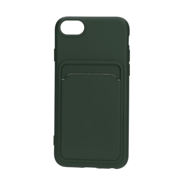 iPhone 7/8/SE (2020/2022) Silikonskal med Korthållare - Militärgrön