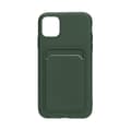 Miniatyrbillede 1 af 4: iPhone 11 Silikonskal med Korthållare - Militärgrön