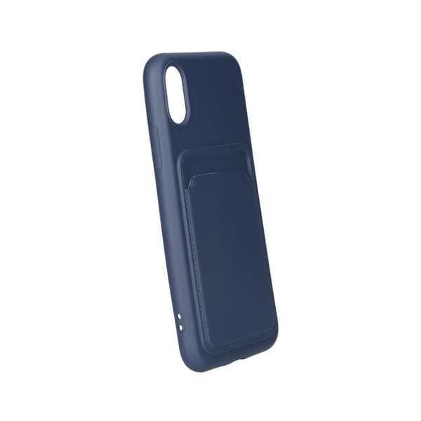 iPhone X/XS Silikonskal med Korthållare - Blå