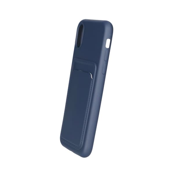 iPhone X/XS Silikonskal med Korthållare - Blå