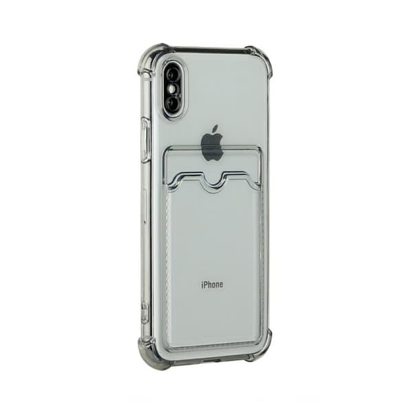 iPhone X/XS Stöttåligt Skal med Korthållare - Grå