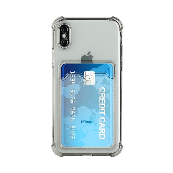 iPhone X/XS Stöttåligt Skal med Korthållare - Grå
