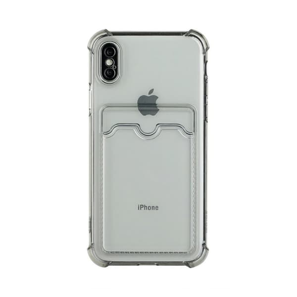 iPhone X/XS Stöttåligt Skal med Korthållare - Grå