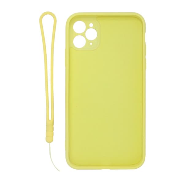iPhone 11 Pro Silikonskal med Ringhållare och Handrem - Gul