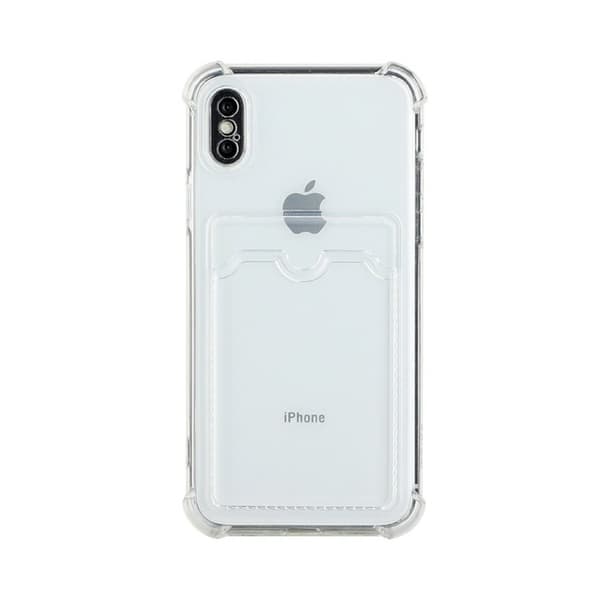 iPhone X/XS Stöttåligt Skal med Korthållare - Transparent