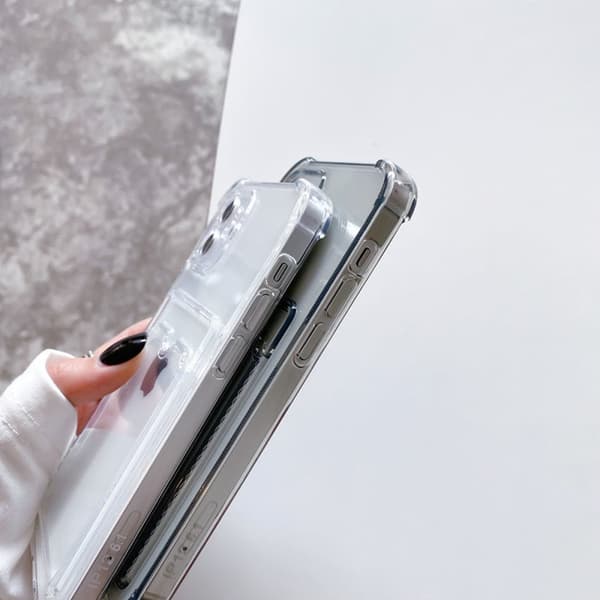 iPhone 11 Stöttåligt Skal med Korthållare - Grå