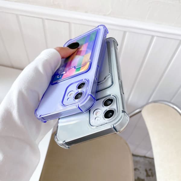 iPhone 11 Stöttåligt Skal med Korthållare - Grå