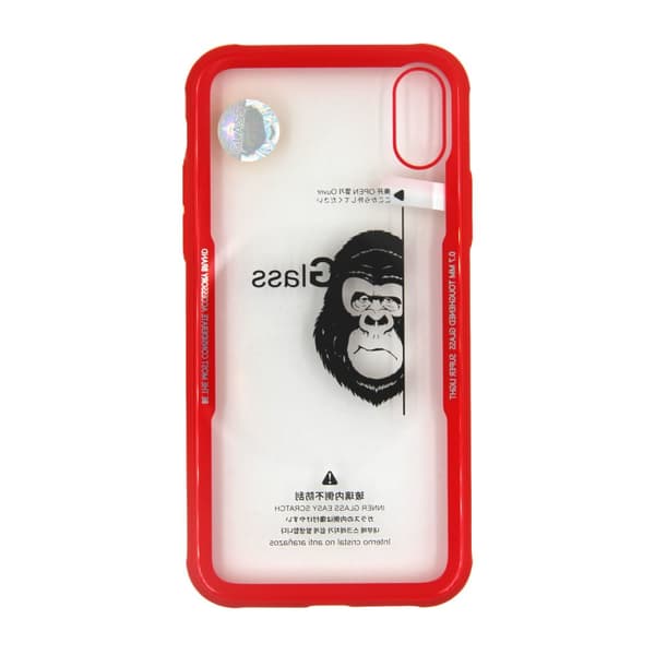 Skal Med Härdat Glas iPhone X/XS - Röd