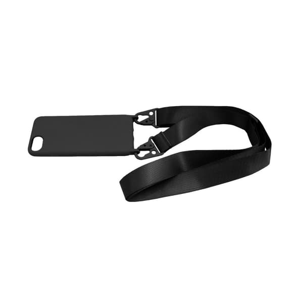 iPhone 7/8/SE (2020/2022) Silikonskal med Rem/Halsband - Svart