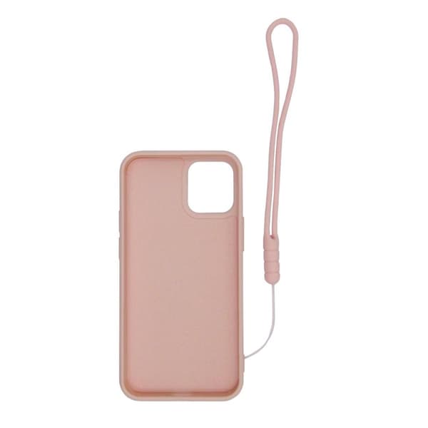 iPhone 12 Pro Max Silikonskal med Ringhållare och Handrem - Rosa