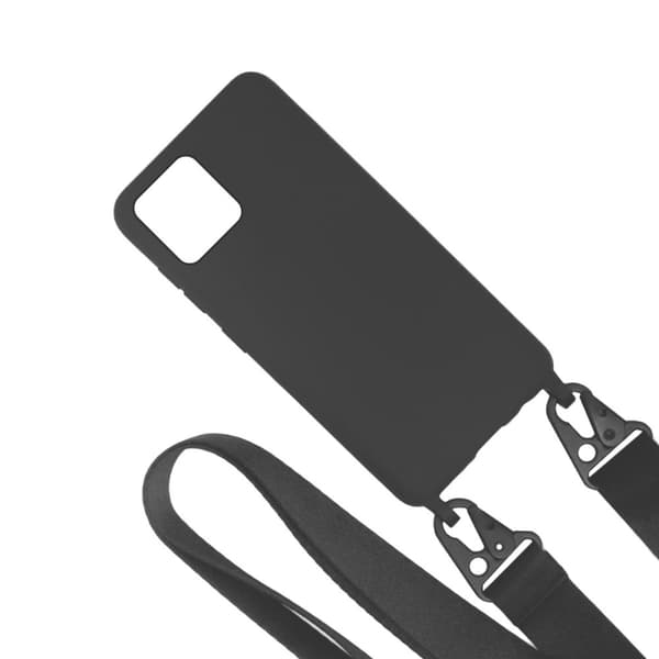 iPhone 11 Silikonskal med Rem/Halsband - Svart