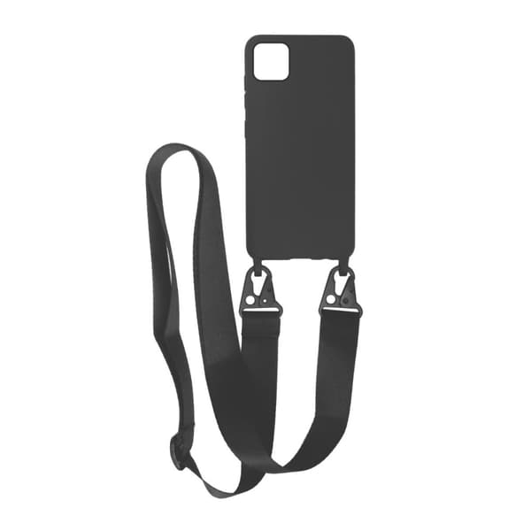 iPhone 11 Silikonskal med Rem/Halsband - Svart