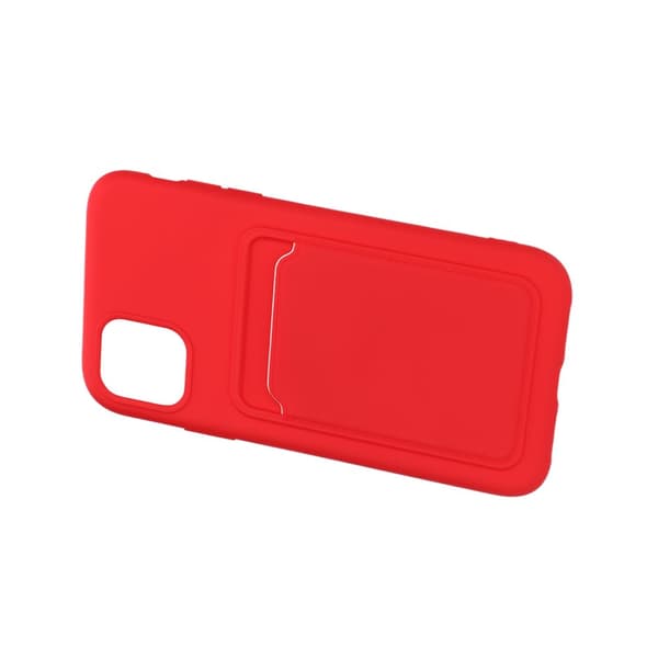 iPhone 11 Silikonskal med Korthållare - Röd