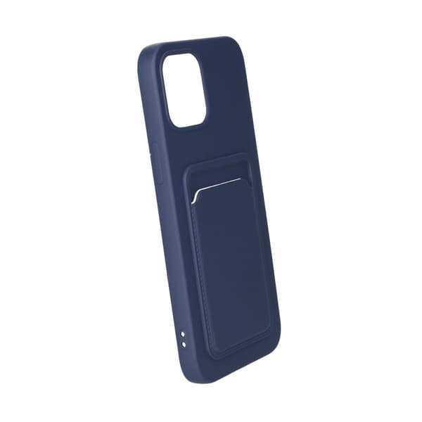 iPhone 12 Pro Max Silikonskal med Korthållare - Blå