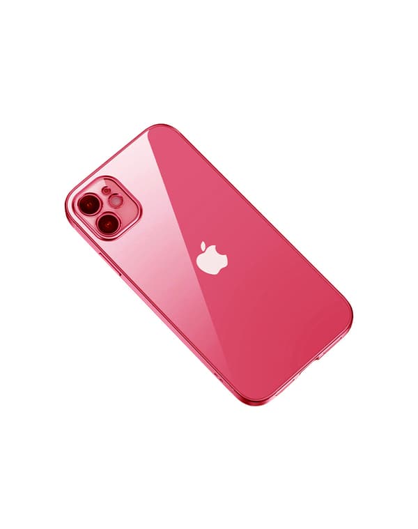 iPhone 12 Mobilskal med Kameraskydd - Röd/transparent