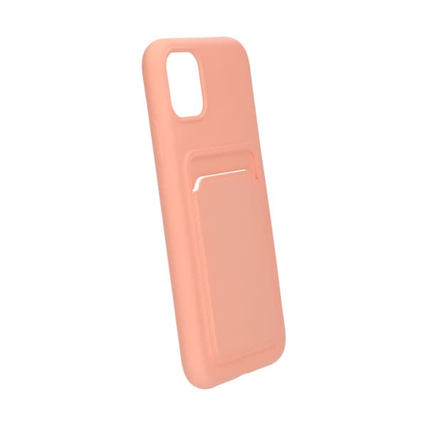 iPhone 11 Silikonskal med Korthållare - Rosa