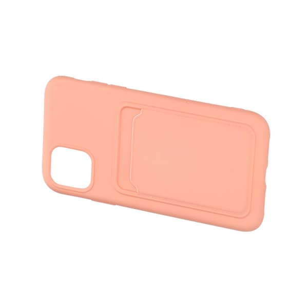 iPhone 11 Silikonskal med Korthållare - Rosa