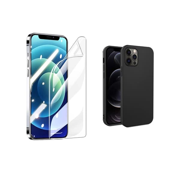 Mattbehandlat Tunt Skal & Hydrogel Skärmskydd iPhone 13 Pro Max