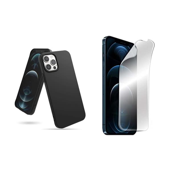 Mattbehandlat Tunt Skal & Hydrogel Skärmskydd iPhone 13 Pro Max