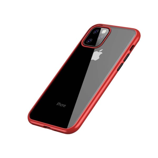 Stöttåligt Mobilskal iPhone 11 Pro Max - Röd/Transparent/Svart