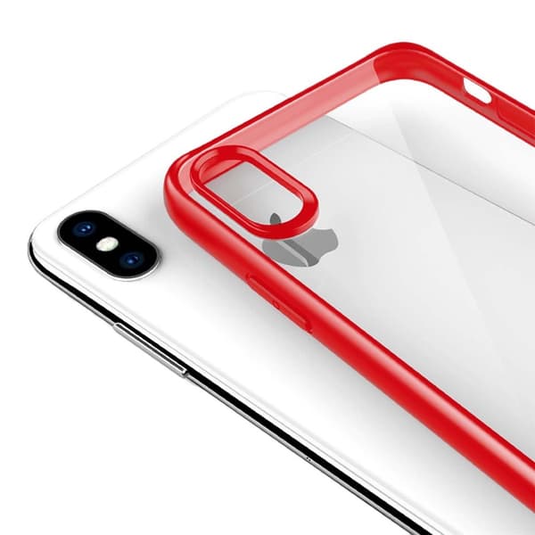 Stöttåligt Mobilskal iPhone XS Max - Röd/Transparent