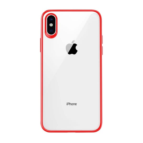 Stöttåligt Mobilskal iPhone XS Max - Röd/Transparent