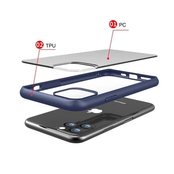 Stöttåligt Mobilskal iPhone 11 Pro - Blå/Transparent