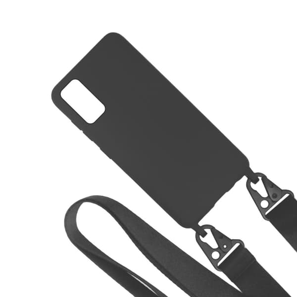 Samsung Galaxy 20 Silikonskal med Rem/Halsband - Svart