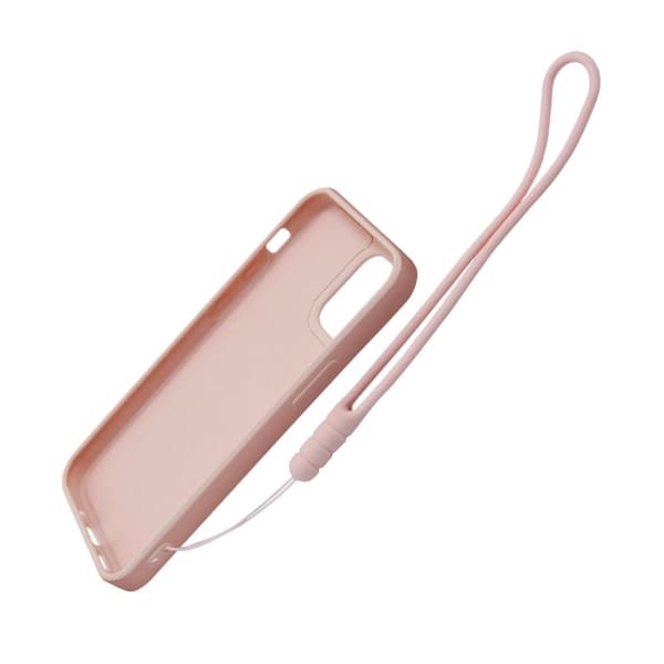 iPhone 12/12 Pro Silikonskal med Ringhållare och Handrem - Rosa