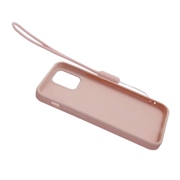 iPhone 12/12 Pro Silikonskal med Ringhållare och Handrem - Rosa