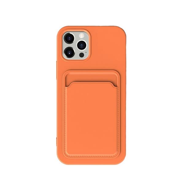 iPhone 13 Silikonskal med Korthållare - Orange
