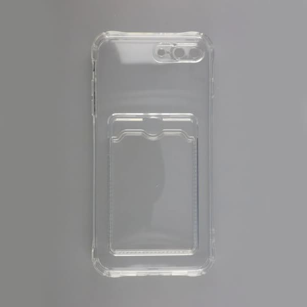 iPhone 7/8 Plus Stöttåligt Skal med Korthållare - Transparent