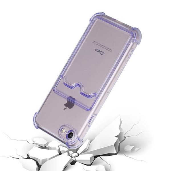 iPhone 7/8/SE (2020/2022) Stöttåligt Skal med Korthållare - Lila