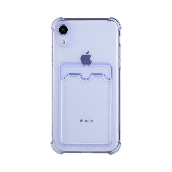 iPhone XR Stöttåligt Skal med Korthållare - Lila