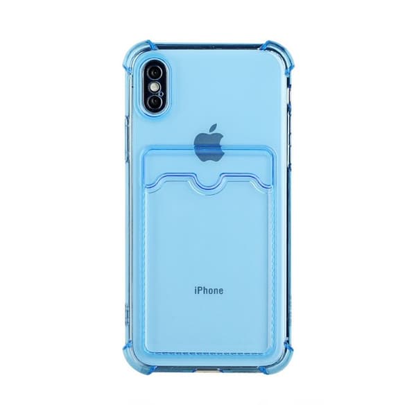 iPhone XS Max Stöttåligt Skal med Korthållare - Blå