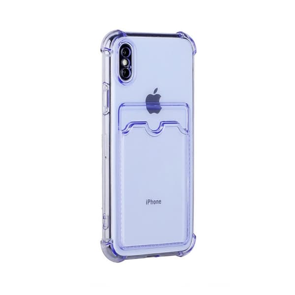 iPhone XS Max Stöttåligt Skal med Korthållare - Lila