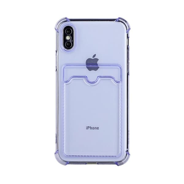 iPhone XS Max Stöttåligt Skal med Korthållare - Lila