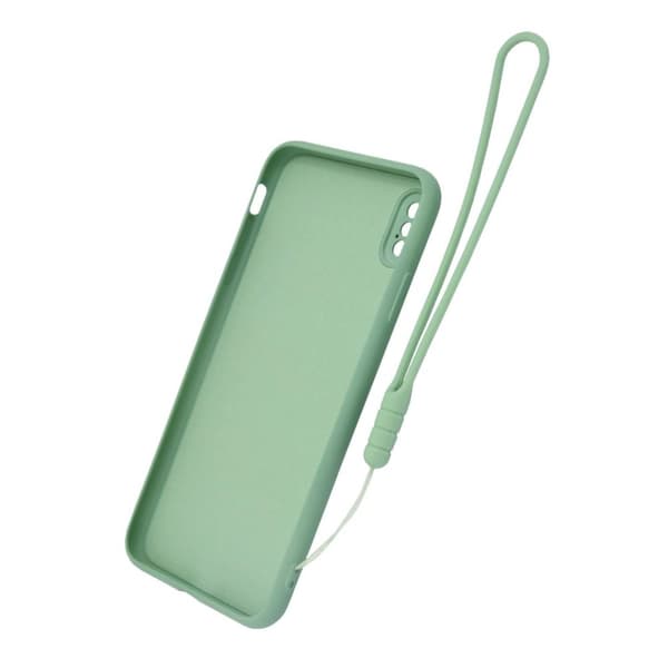 iPhone X/XS Silikonskal med Ringhållare och Handrem - Grön