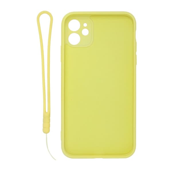 iPhone 11 Silikonskal med Ringhållare och Handrem - Gul