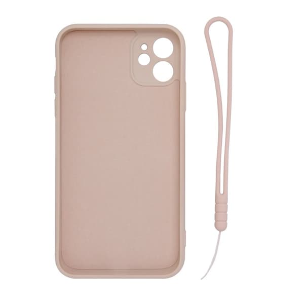 iPhone 11 Silikonskal med Ringhållare och Handrem - Rosa