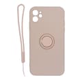 Miniatyrbild 1 av 3: iPhone 11 Silikonskal med Ringhållare och Handrem - Rosa