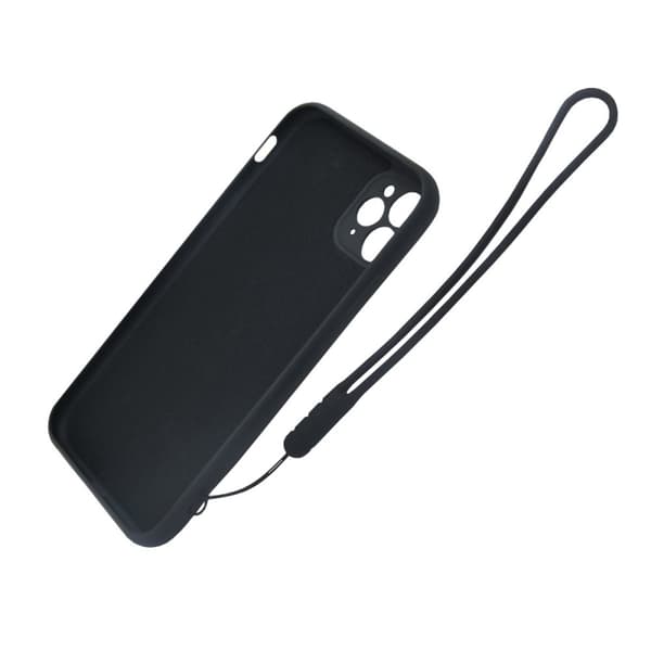 iPhone 11 Pro Silikonskal med Ringhållare och Handrem - Svart