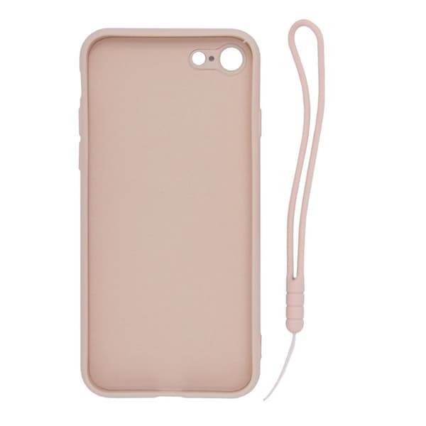 iPhone 7/8/SE (2020/2022) Silikonskal med Ringhållare och Handrem - Rosa