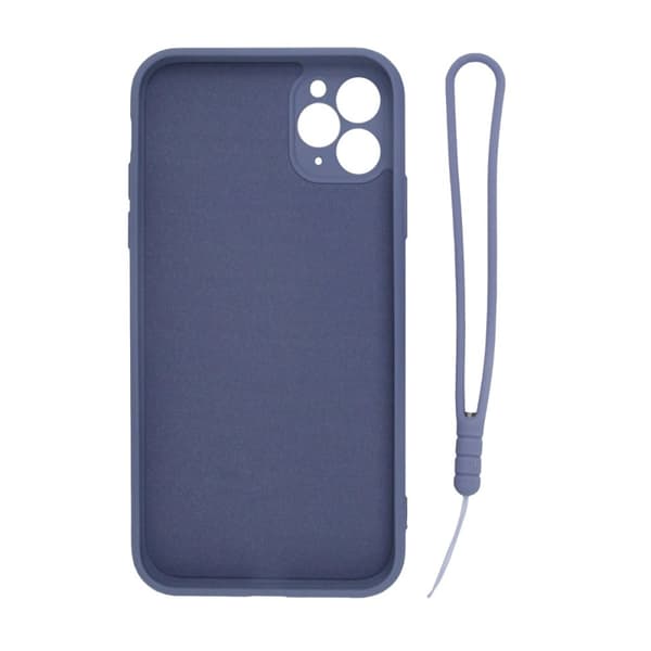 iPhone 11 Pro Max Silikonskal med Ringhållare och Handrem - Grå