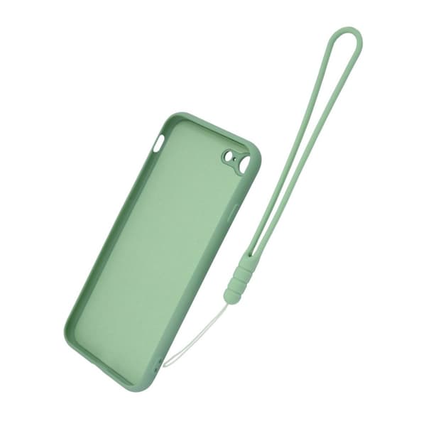 iPhone 7/8/SE (2020/2022) Silikonskal med Ringhållare och Handrem - Grön