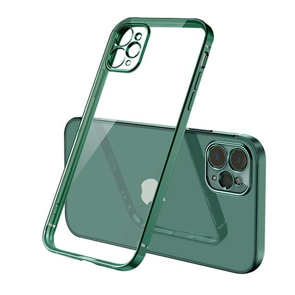 iPhone 12 Mini Mobilskal med Kameraskydd - Mörkgrön/transparent