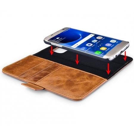 Samsung S7 Edge Plånboksfodral Magnet - Brun